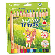 ALPİNO AL-113 TRİMAX JUMBO ÜÇGEN KURU BOYA 12 RENK - 1