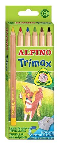 ALPİNO AL-343 TRİMAX JUMBO ÜÇGEN KURU BOYA 6 RENK - 1