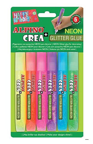ALPİNO DE-008 CREA GLİTTER SİMLİ YAPIŞTIRICI 6 RENK - 1