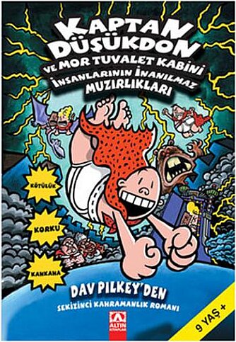 ALTIN KİTAPLAR KAPTAN DÜŞÜKDON 8 MOR TUVALET KABİNİ İNSANLAR-DAV PILKEY - 1