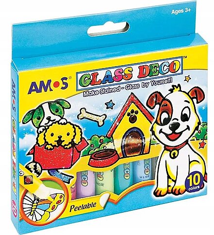 AMOS GD10P10 CAM BOYAMA SETİ 10 RENKx10.5ml - 1
