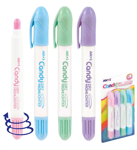 Amos Hlc4B1 Jel Pastel Fosforlu Kalem Seti Dry Hl 4 Renk Blister - 1