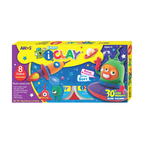Amos Ic8P Zıplayan Oyun Hamuru 8 Renkx18gr - 1