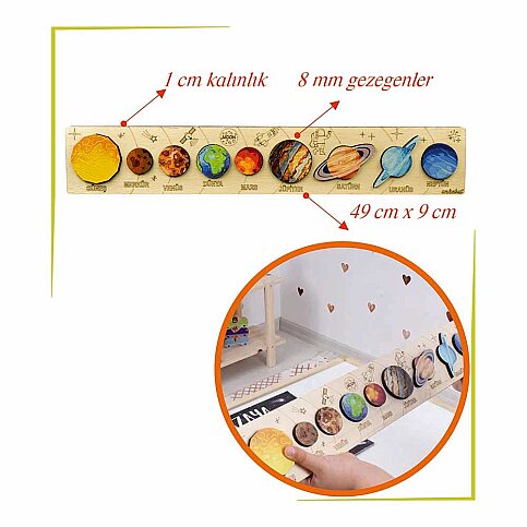 ANKEBUT 30008 PUZZLE GÜNEŞ SİSTEMİ RENKLİ 9 PARÇA - 1