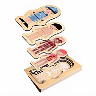 ANKEBUT 31586 PUZZLE WALDORF TAHTA ERKEK FİGÜR BEYAZ - ANKEBUT