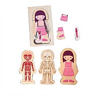 ANKEBUT 31593 PUZZLE WALDORF TAHTA KIZ FİGÜR BEYAZ - ANKEBUT