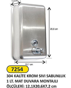 Arı Metal 7254 Metal Sıvı Sabunluk 1000Ml - ARI METAL (1)