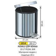 Arı Metal A1014 Pedallı Çöp Kovası 20Lt - ARI METAL
