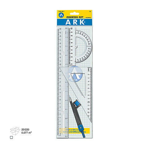 ARK 025-9 CETVELLİ ÇİZİM SETİ 4LÜ 30cm - 1