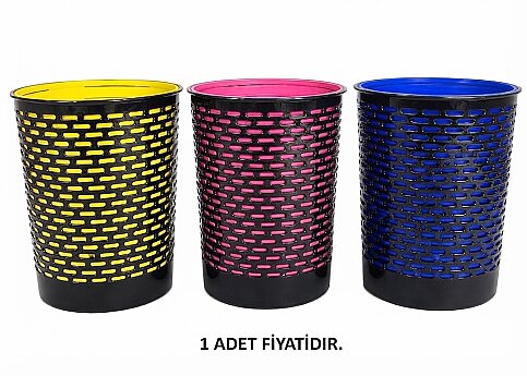 ARK 1053-8 MESH TİPİ ÇÖP KOVASI (SİYAH-GRİ) - 1