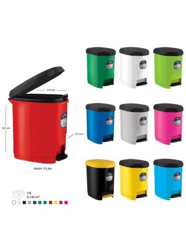 Ark 1380 Pedallı Çöp Kovası 9Lt Siyah - 1