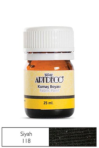 ARTDECO 010A KUMAŞ BOYASI 118 SİYAH 25ml (Y-010A-118) - 1