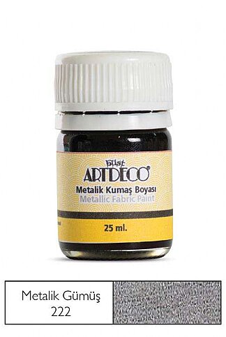 ARTDECO 011A KUMAŞ BOYASI 222 METALİK GÜMÜŞ 25ml (Y-011A-222) - 1