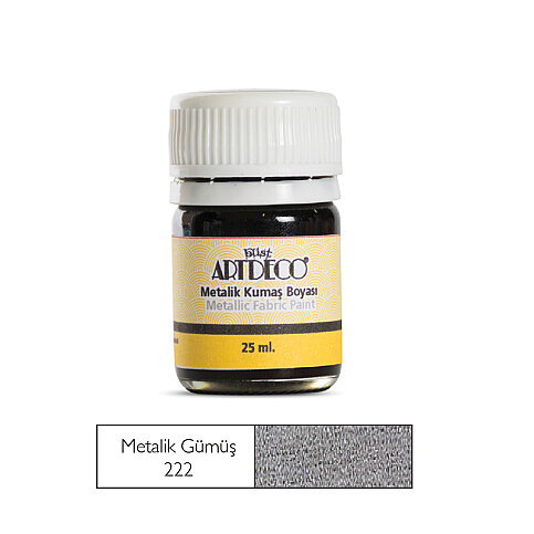 ARTDECO 011A KUMAŞ BOYASI 222 METALİK GÜMÜŞ 25ml (Y-011A-222) - 1