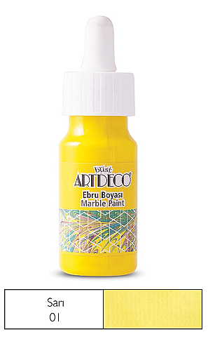 ARTDECO 016B EBRU BOYASI 01 SARI 30ml (DAMLALIKLI)(Y-016B-01) - 1