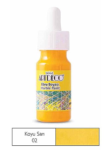 ARTDECO 016B EBRU BOYASI 02 KOYU SARI 30ml (DAMLALIKLI)(Y-016B-02) - 1