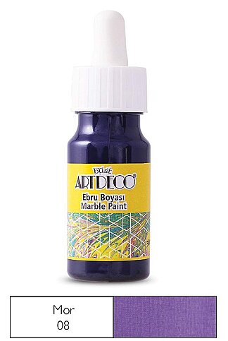 ARTDECO 016B EBRU BOYASI 08 MOR 30ml (DAMLALIKLI)(Y-016B-08) - 1