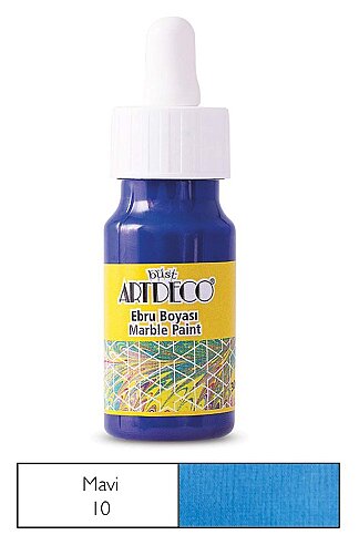 ARTDECO 016B EBRU BOYASI 10 MAVİ 30ml (DAMLALIKLI)(Y-016B-10) - 1