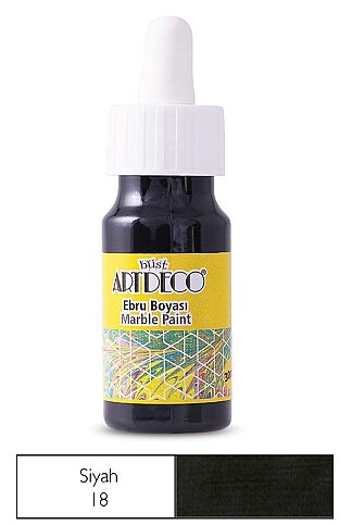 ARTDECO 016B EBRU BOYASI 18 SİYAH 30ml (DAMLALIKLI)(Y-016B-18) - 1