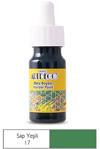 ARTDECO 016B EBRU BOYASI 17 SAP GREEN YEŞİL 30ml (DAMLALIKLI)(Y-016B-17) - 1