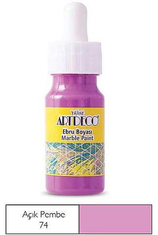 ARTDECO 016B EBRU BOYASI 74 AÇIK PEMBE 30ml (DAMLALIKLI)(Y-016B-74) - 1