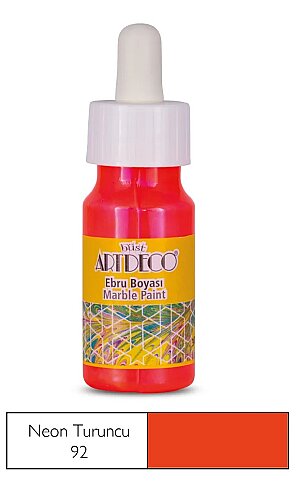 ARTDECO 016B EBRU BOYASI 92 NEON TURUNCU 30ml (DAMLALIKLI)(Y-016B-92) - 1