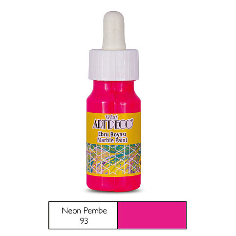 ARTDECO 016B EBRU BOYASI 93 NEON PEMBE 30ml (DAMLALIKLI)(Y-016B-93) - 1