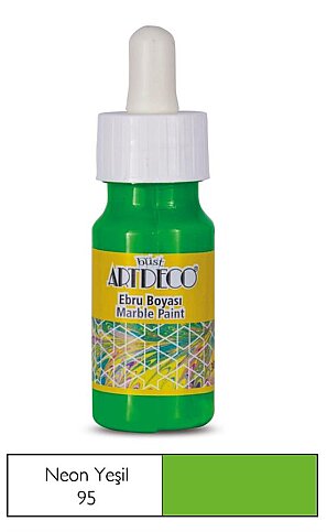 ARTDECO 016B EBRU BOYASI 95 NEON YEŞİL 30ml (DAMLALIKLI)(Y-016B-95) - 1