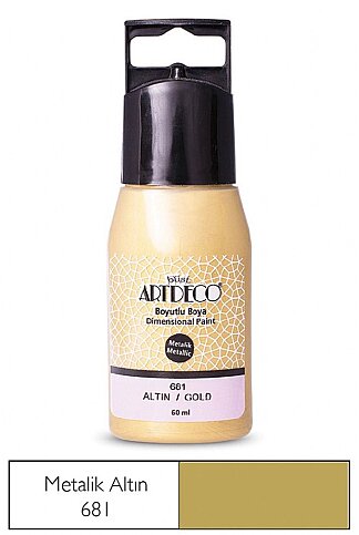 ARTDECO 040C BOYUTLU BOYA 681 METALİK ALTIN 60ml (Y-040C-681) - 1