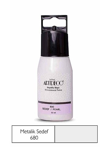 ARTDECO 040F METALİK BOYUTLU BOYA 680 SEDEF 50ml (Y-040F-680) - 1