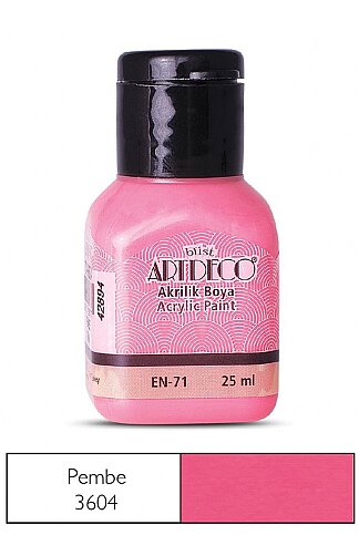 ARTDECO 070A AKRİLİK BOYA 3604 PEMBE 25ml (Y-070A-3604) - 1