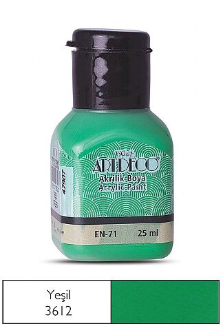 ARTDECO 070A AKRİLİK BOYA 3612 YEŞİL 25ml (Y-070A-3612) - 1