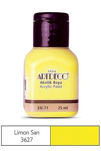 ARTDECO 070A AKRİLİK BOYA 3627 LİMON SARISI 25ml (Y-070A-3627) - 1