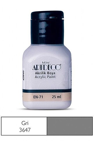 ARTDECO 070A AKRİLİK BOYA 3647 GRİ 25ml (Y-070A-3647) - 1