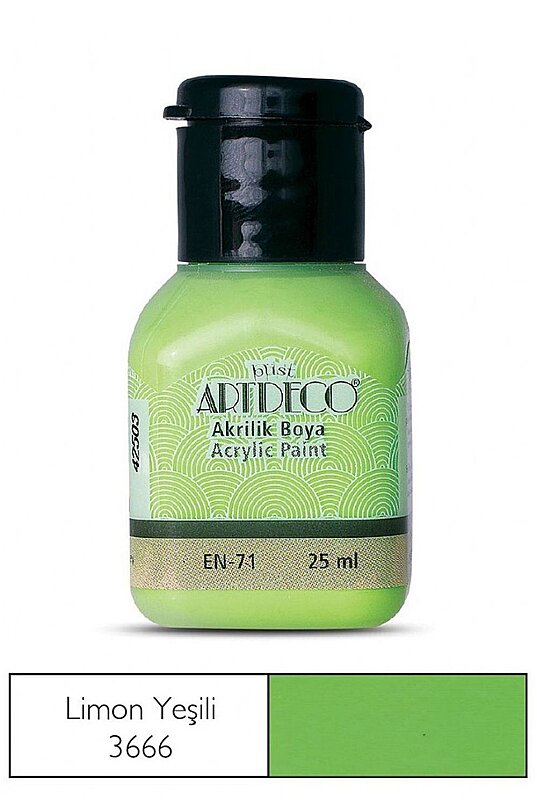 ARTDECO 070A AKRİLİK BOYA 3666 LİMON YEŞİLİ 25ml (Y-070A-3666)