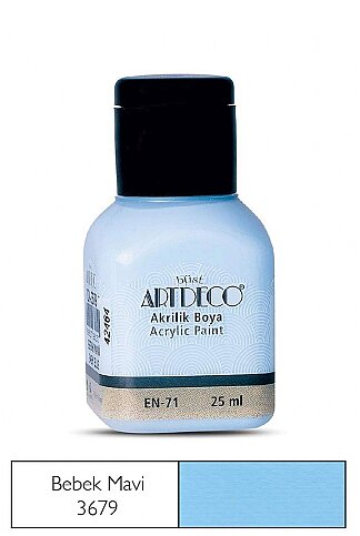ARTDECO 070A AKRİLİK BOYA 3679 BEBEK MAVİSİ 25ml (Y-070A-3679) - 1