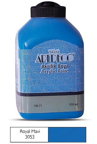 ARTDECO 070L AKRİLİK BOYA 3053 ROYAL MAVİ 500ml (Y-070L-3053) - 1