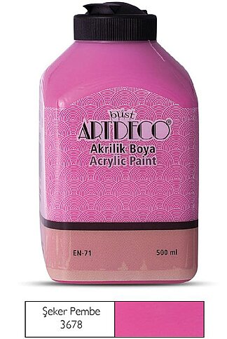 ARTDECO 070L AKRİLİK BOYA 3678 ŞEKER PEMBE 500ml (Y-070L-3678) - 1