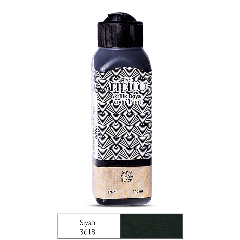 ARTDECO 070R AKRİLİK BOYA 3618 SİYAH 140ml (Y-070R-3618)