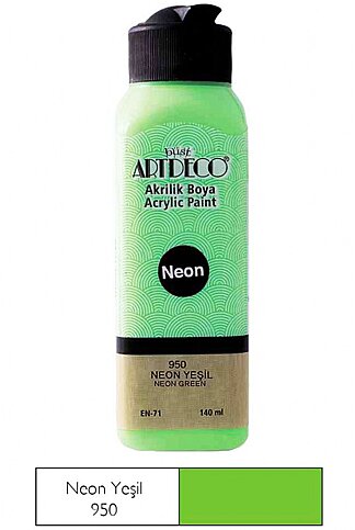 ARTDECO 070R AKRİLİK BOYA 950 NEON YEŞİL 140ml (Y-070R-950) - 1