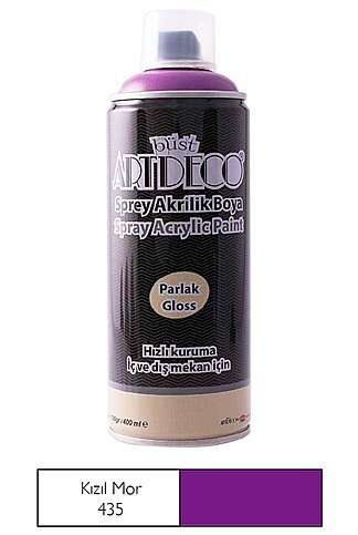 ARTDECO SPREY AKRİLİK BOYA 435 KIZIL MOR 400ml (Y-400-435) - 1