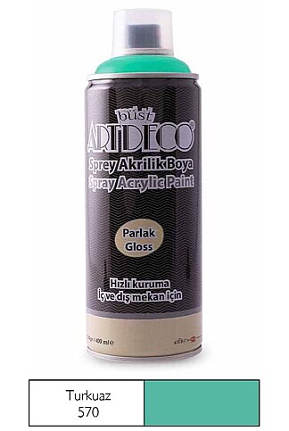 ARTDECO SPREY AKRİLİK BOYA 570 TURKUAZ 400ml (Y-400-570) - 1