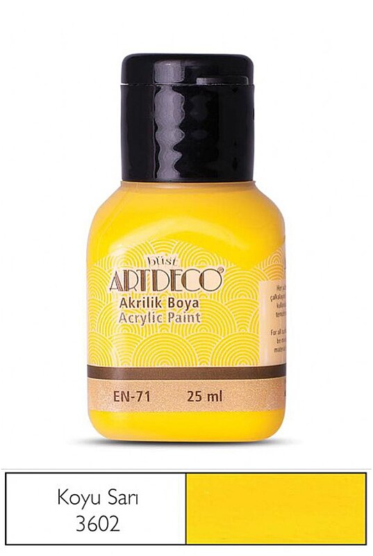 ARTDECO 070A AKRİLİK BOYA 3602 KOYU SARI 25ml (Y-070A-3602)