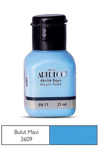 ARTDECO 070A AKRİLİK BOYA 3609 BULUT MAVİ 25ml (Y-070A-3609) - 1