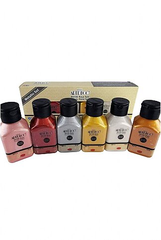 ARTDECO 070I-AS3 AKRİLİK BOYA METALİK RENKLER SETİ 6x75ml (Y-070I-AS3) - 1