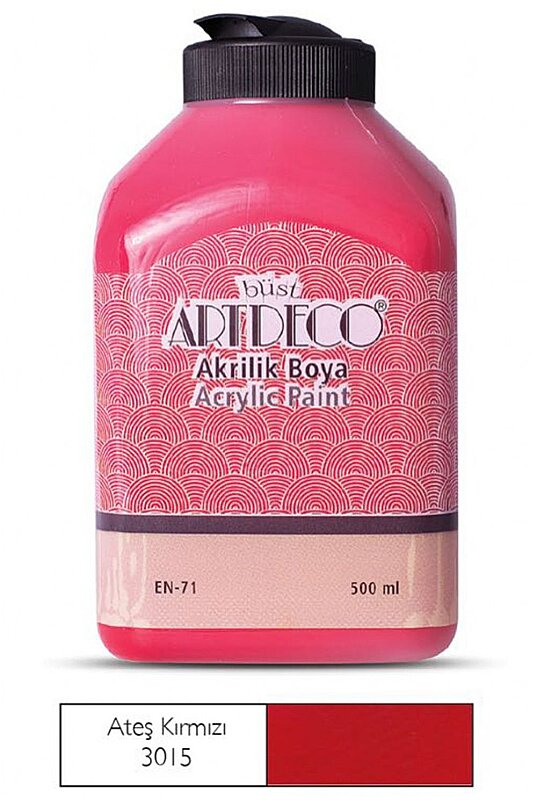 ARTDECO 070L AKRİLİK BOYA 3015 ATEŞ KIRMIZISI 500ml (Y-070L-3015)