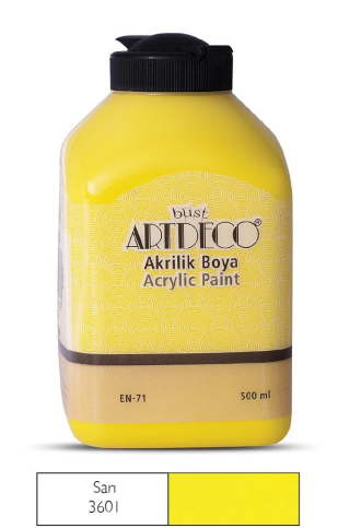 Artdeco 070L Akrilik Boya 3601 Sarı 500ml (Y-070L-3601) - 1
