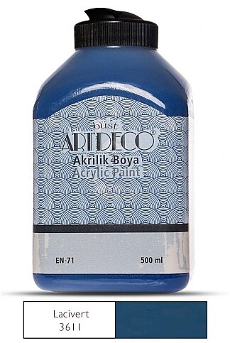 ARTDECO 070L AKRİLİK BOYA 3611 LACİVERT 500ml (Y-070L-3611) - 1