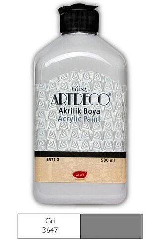 ARTDECO 070L AKRİLİK BOYA 3647 GRİ 500ml (Y-070L-3647) - 1