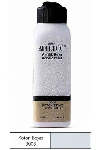 ARTDECO 070R AKRİLİK BOYA 3008 KOTON BEYAZ 140ml (Y-070R-3008) - 1